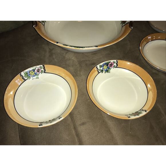 Beautiful Vintage Noritake Hand-Painted Japan Berry Bowl Set 6 Piece Set, EUC - Picture 5 of 10